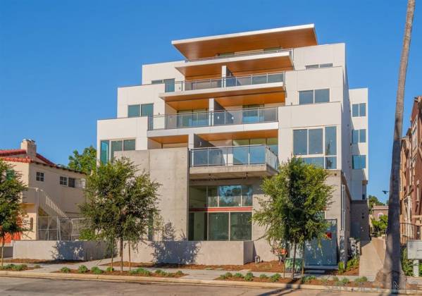 3rd Ave Side of Building - Unit Views are West/Southwest Oriented overlooking Downtown, San Diego Bay and the Airport out to Point Loma.