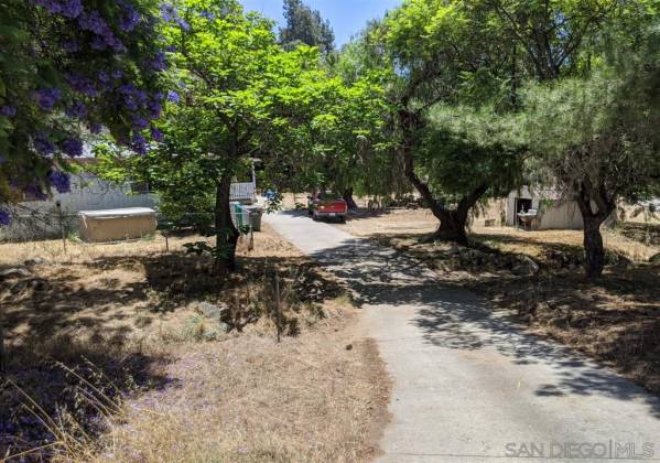 Entering via the shady driveway